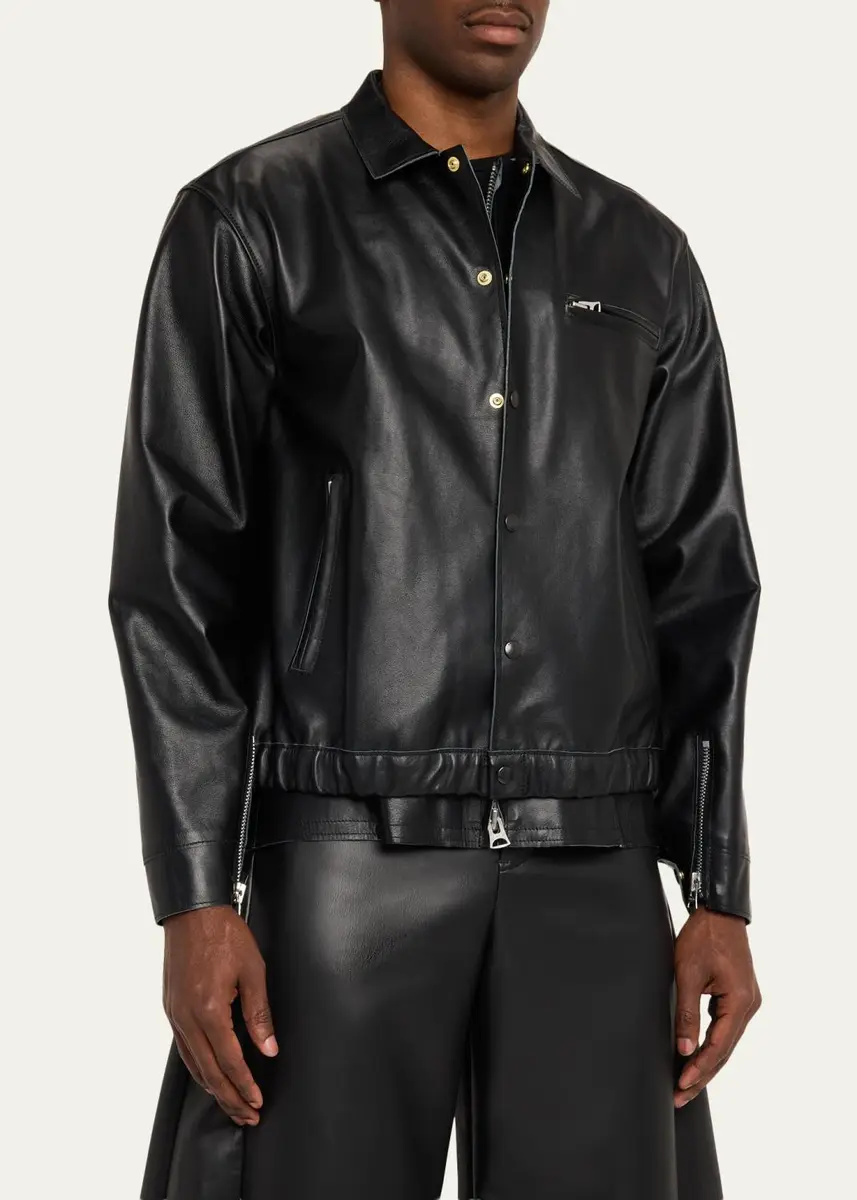 Sacai Shiny Leather Jacket | Thumbnail 4 Sacai Shiny Leather Jacket | Thumbnail 4