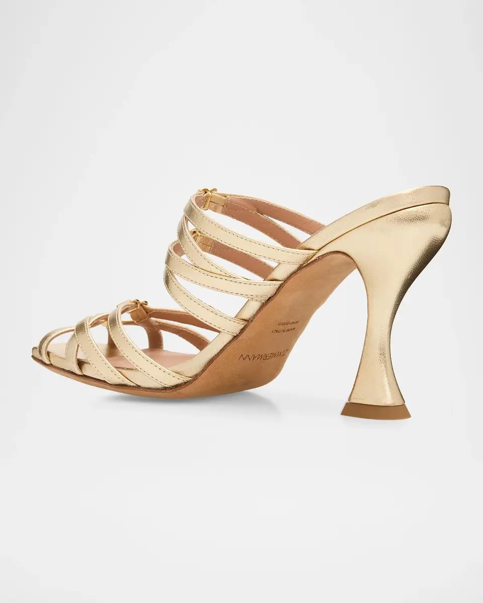 Zimmermann 85mm Solstice Metallic Leather Mules | Thumbnail 2