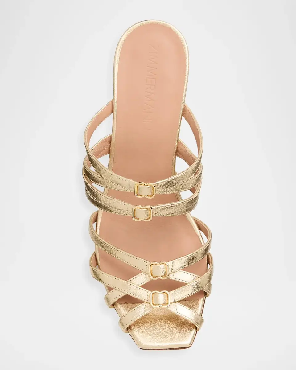 Zimmermann 85mm Solstice Metallic Leather Mules | Thumbnail 3
