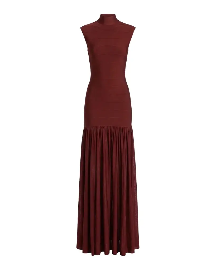 Zosima Mock-Neck Knit Maxi Dress