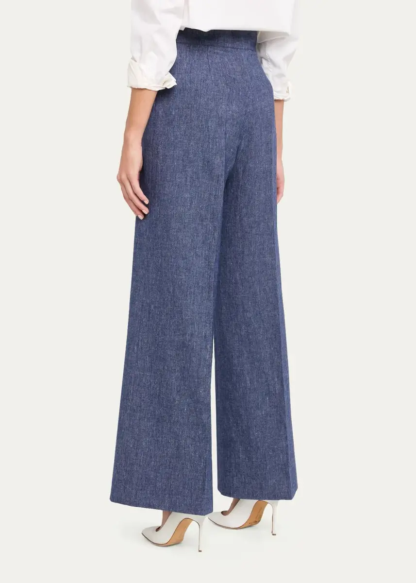 Carolina Herrera Diane Wool-Blend Flannel Wide-Leg Pants | Thumbnail 3 Carolina Herrera Diane Wool-Blend Flannel Wide-Leg Pants | Thumbnail 3