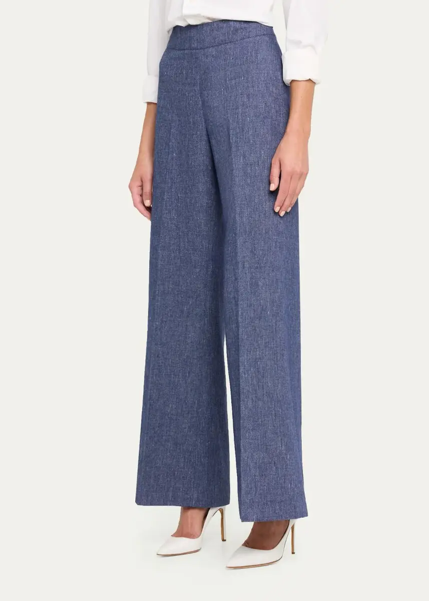 Carolina Herrera Diane Wool-Blend Flannel Wide-Leg Pants | Thumbnail 4 Carolina Herrera Diane Wool-Blend Flannel Wide-Leg Pants | Thumbnail 4