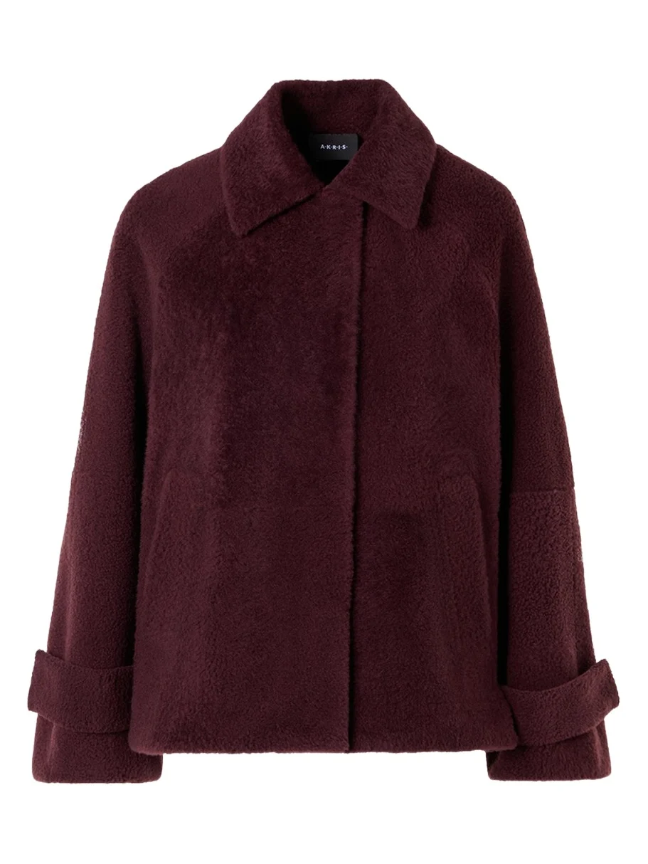 Akris Alisa Lamb Shearling Single-Breasted Short Jacket