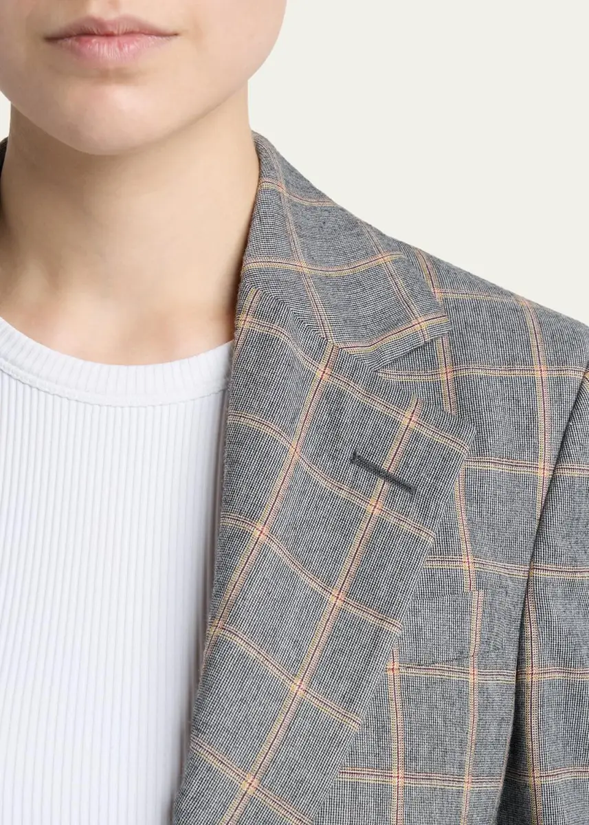 Stella McCartney Slim Checked Single-Breasted Blazer Jacket | Thumbnail 5 Stella McCartney Slim Checked Single-Breasted Blazer Jacket | Thumbnail 5