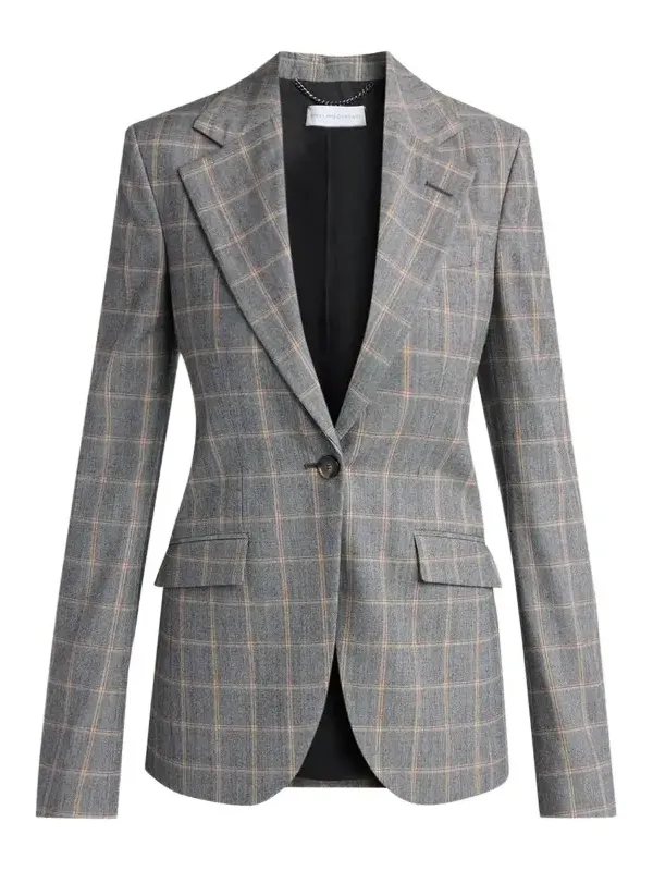 Slim Checked Single-Breasted Blazer Jacket