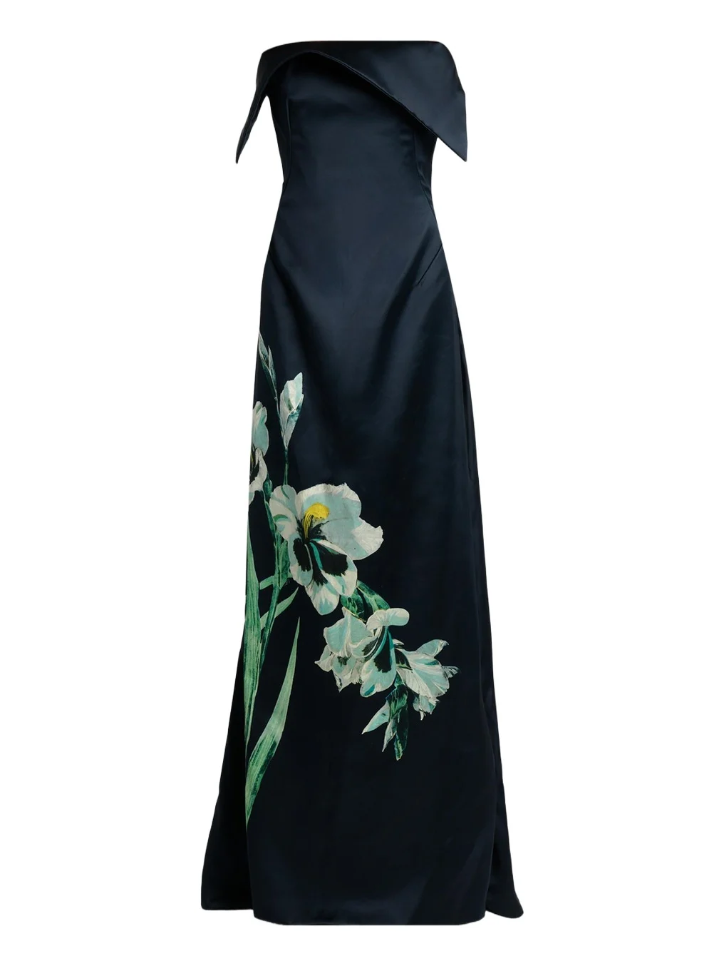Floral Duchess Satin Strapless Gown