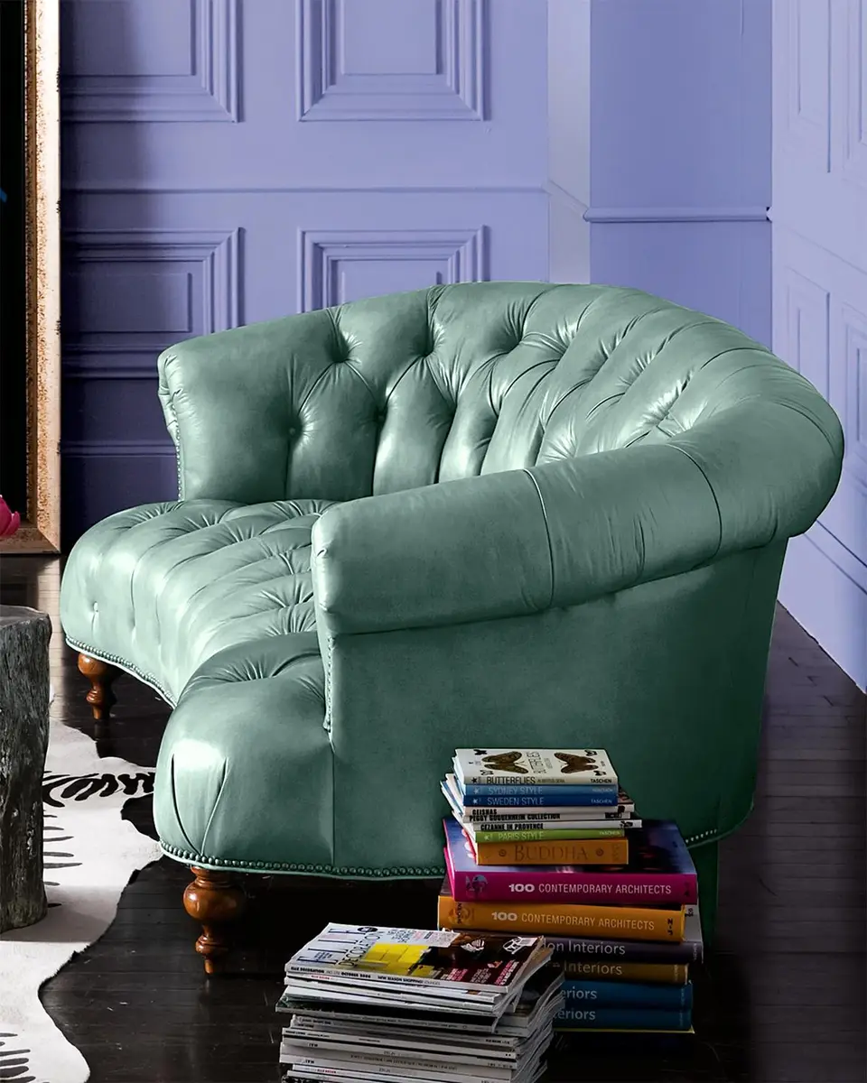 Old Hickory Tannery Teresa Tufted Leather Sofa, 71" | Thumbnail 2 Old Hickory Tannery Teresa Tufted Leather Sofa, 71" | Thumbnail 2