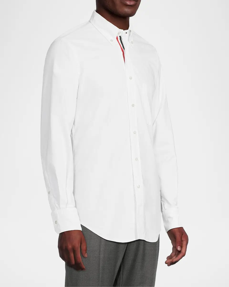 Thom Browne Men's Oxford Grosgrain-Placket Dress Shirt | Thumbnail 6 Thom Browne Men's Oxford Grosgrain-Placket Dress Shirt | Thumbnail 6