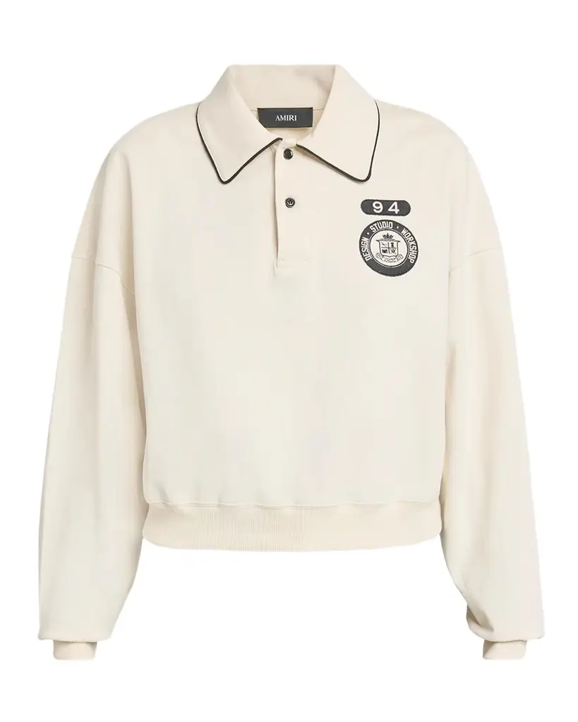 AMIRI Collegiate Cotton Polo Shirt | Image 1 AMIRI Collegiate Cotton Polo Shirt | Image 1