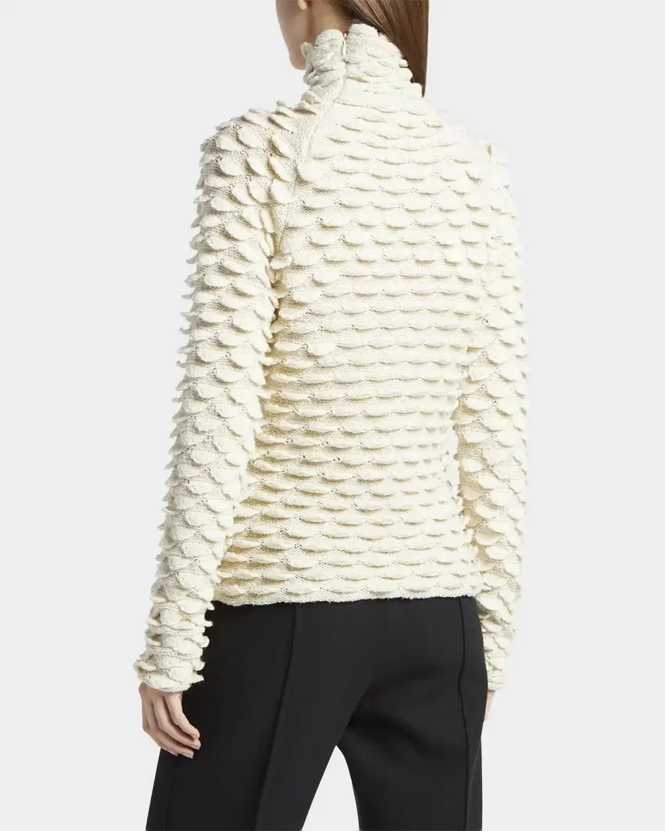 Bottega Veneta Fish Scale Wool High-Neck Sweater | Thumbnail 3 Bottega Veneta Fish Scale Wool High-Neck Sweater | Thumbnail 3