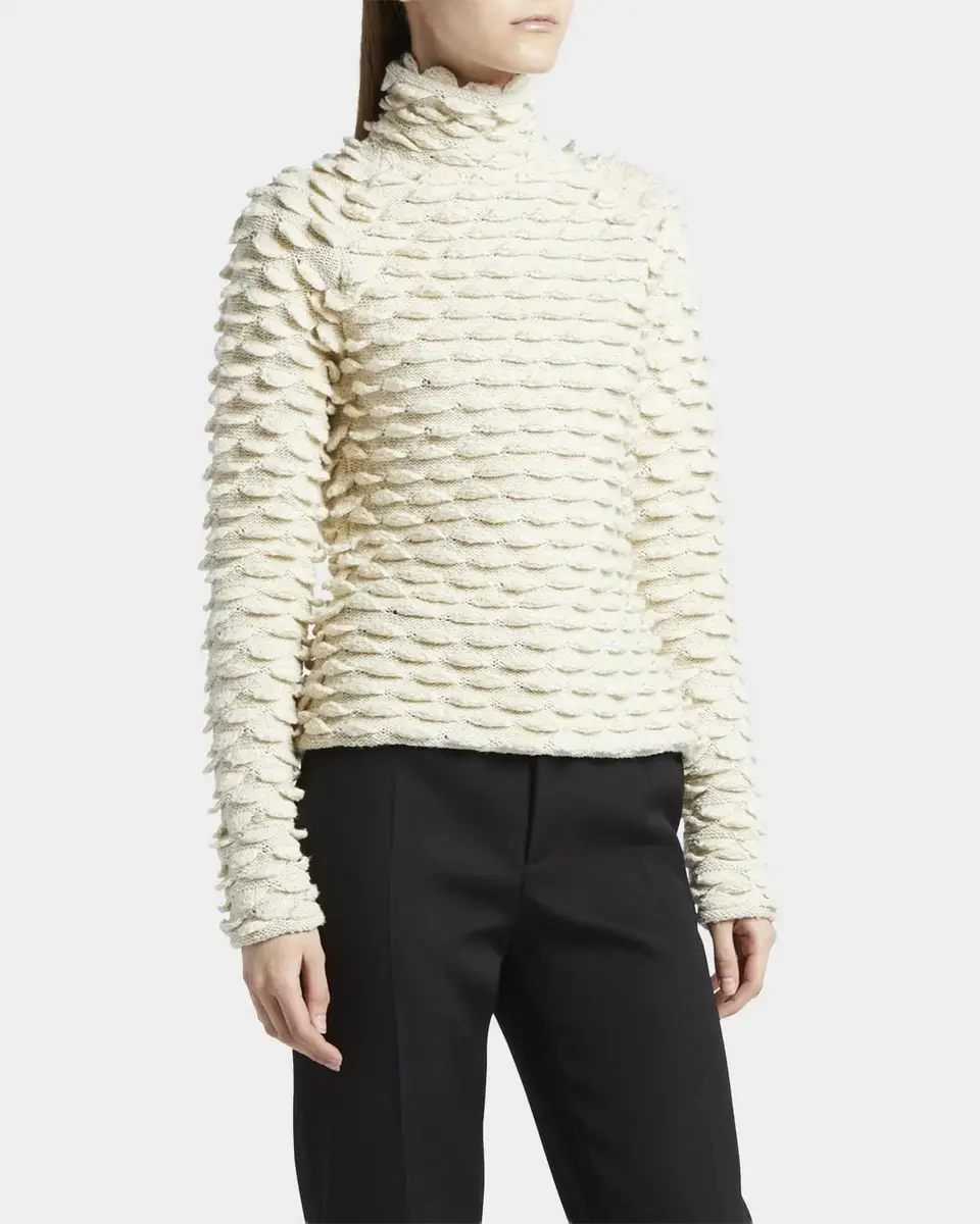 Bottega Veneta Fish Scale Wool High-Neck Sweater | Thumbnail 4 Bottega Veneta Fish Scale Wool High-Neck Sweater | Thumbnail 4