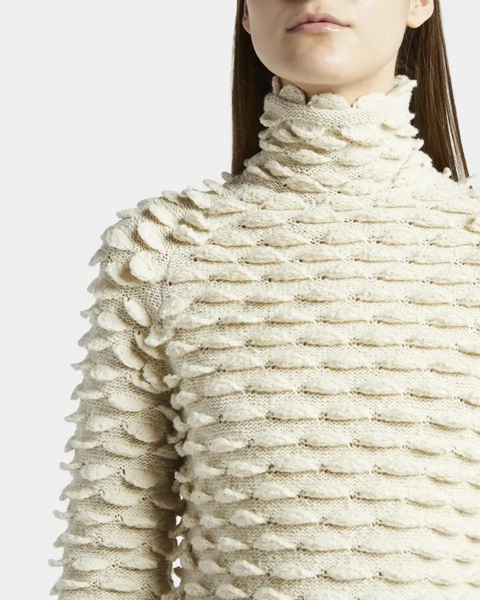 Bottega Veneta Fish Scale Wool High-Neck Sweater | Thumbnail 5 Bottega Veneta Fish Scale Wool High-Neck Sweater | Thumbnail 5