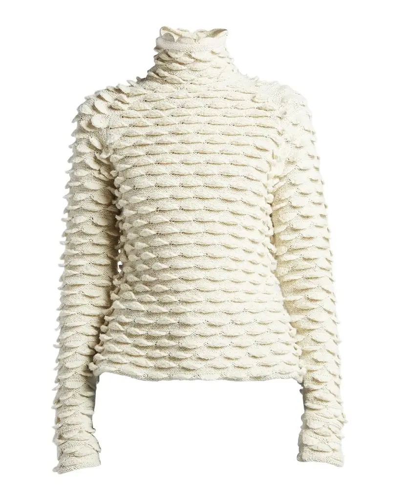 Fish Scale Wool High-Neck Sweater Fish Scale Wool High-Neck Sweater