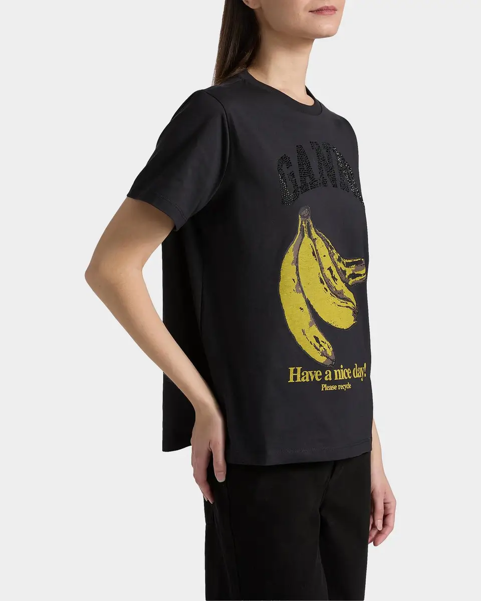Ganni Banana Relaxed Cotton T-Shirt | Thumbnail 7 Ganni Banana Relaxed Cotton T-Shirt | Thumbnail 7