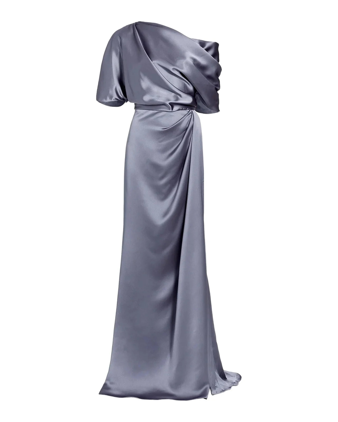 Draped Satin Off-The-Shoulder Gown