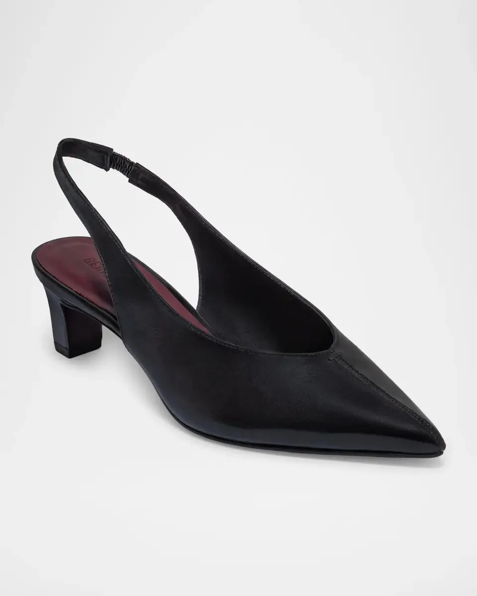 Bernardo 50mm Maude Leather Slingback Pumps | Thumbnail 2