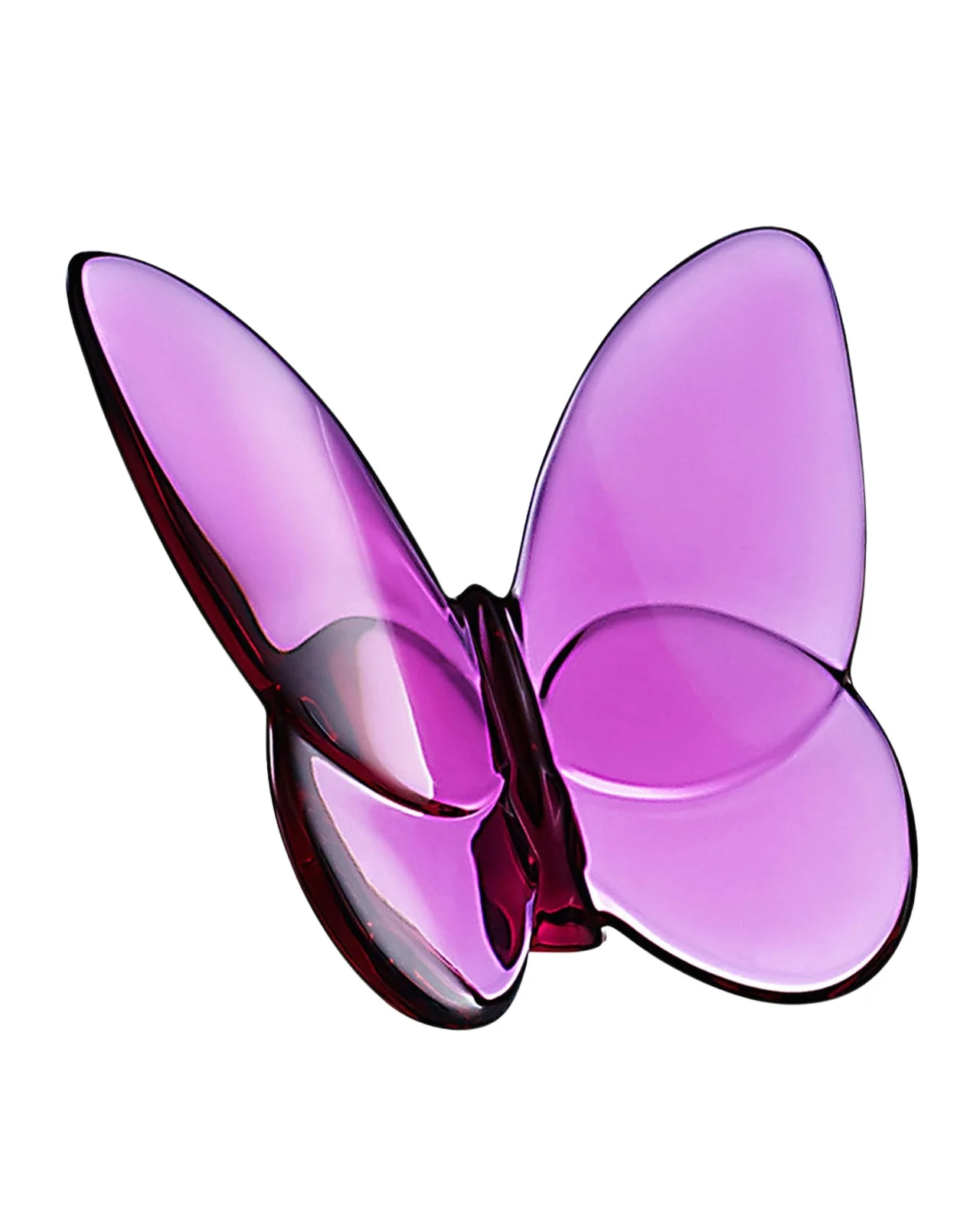 Baccarat 2.5" Lucky Crystal Peony Pink Butterfly
