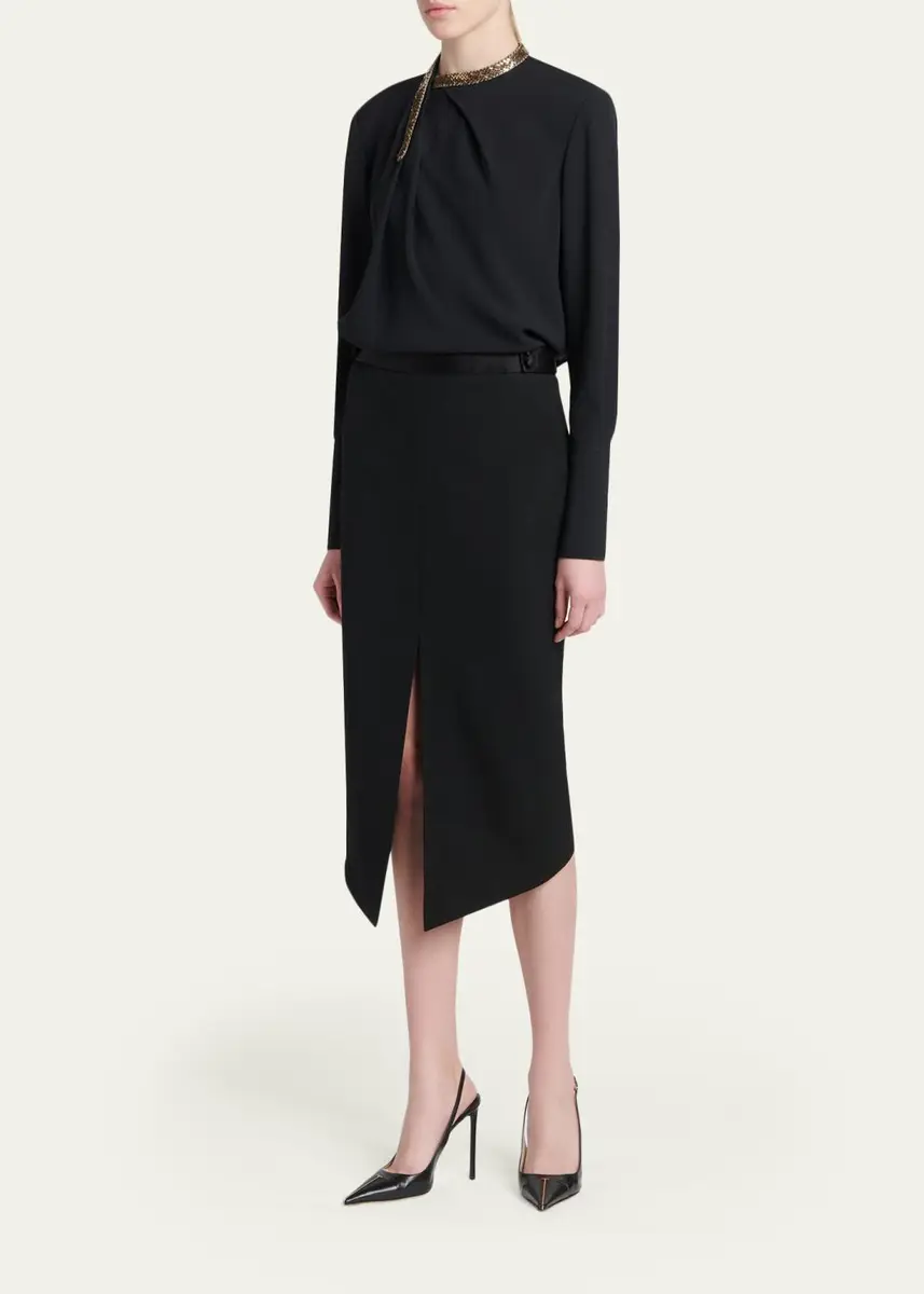 Tom Ford Asymmetric Golden Collar Top | Thumbnail 2
