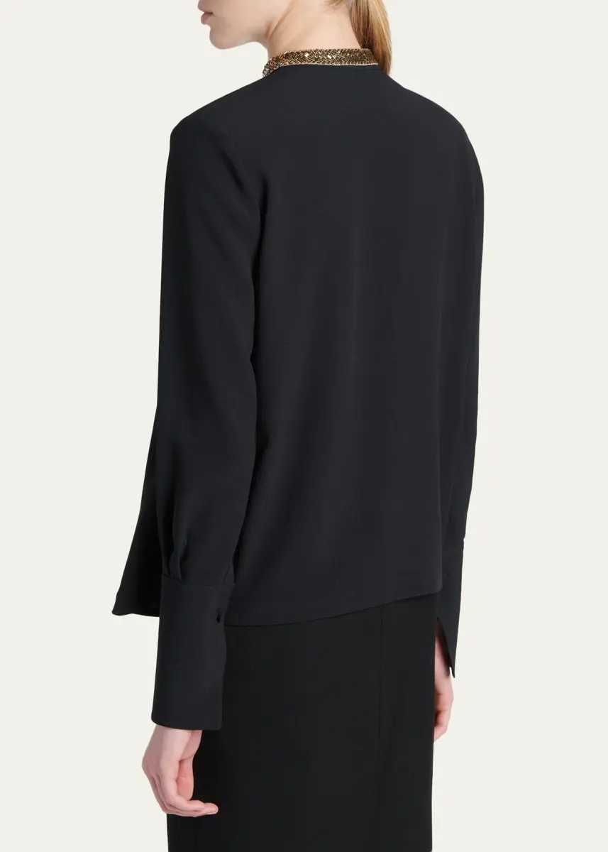 Tom Ford Asymmetric Golden Collar Top | Thumbnail 3
