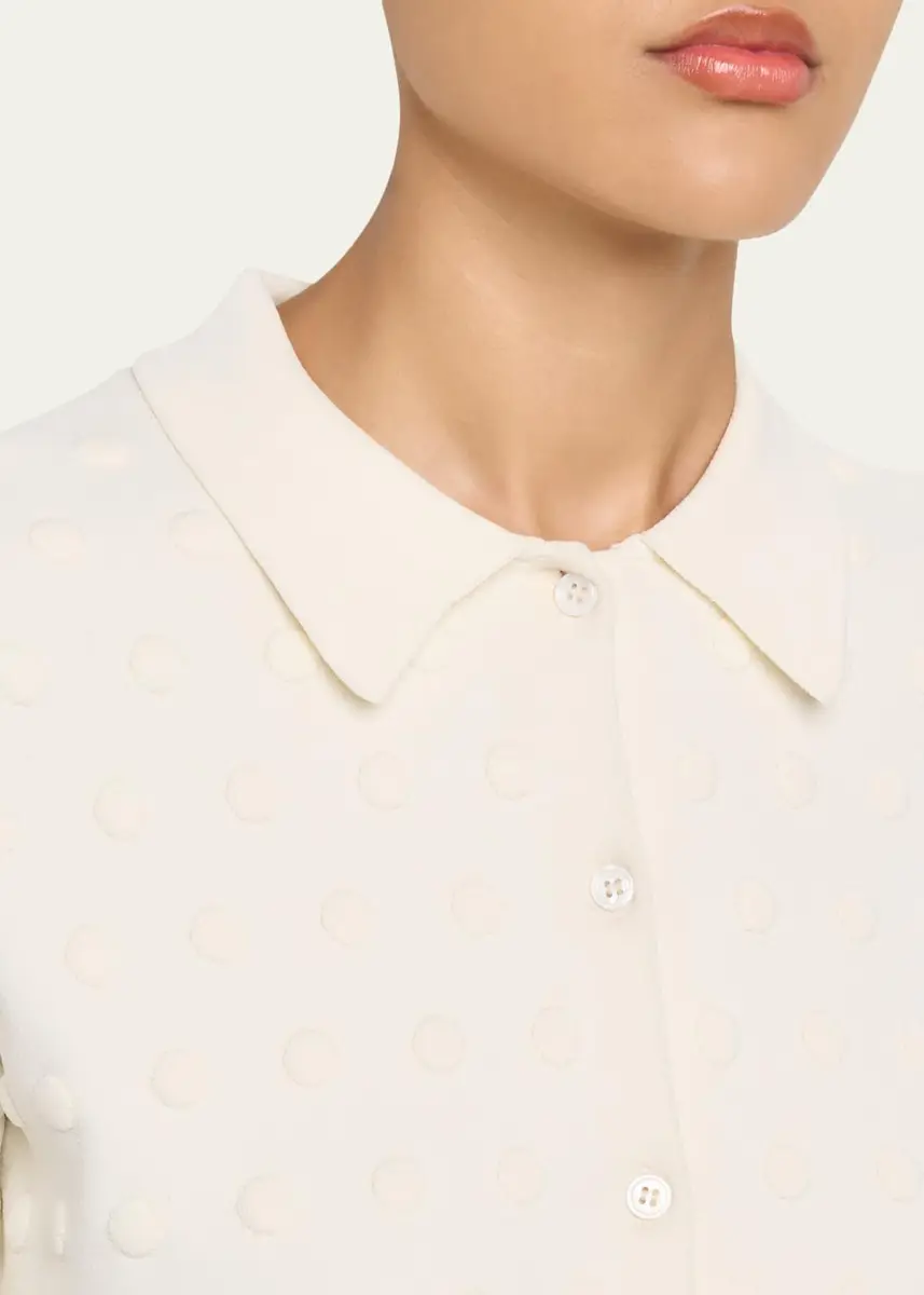 Lela Rose Pucker Dot Knit Collared Cardigan | Thumbnail 5 Lela Rose Pucker Dot Knit Collared Cardigan | Thumbnail 5