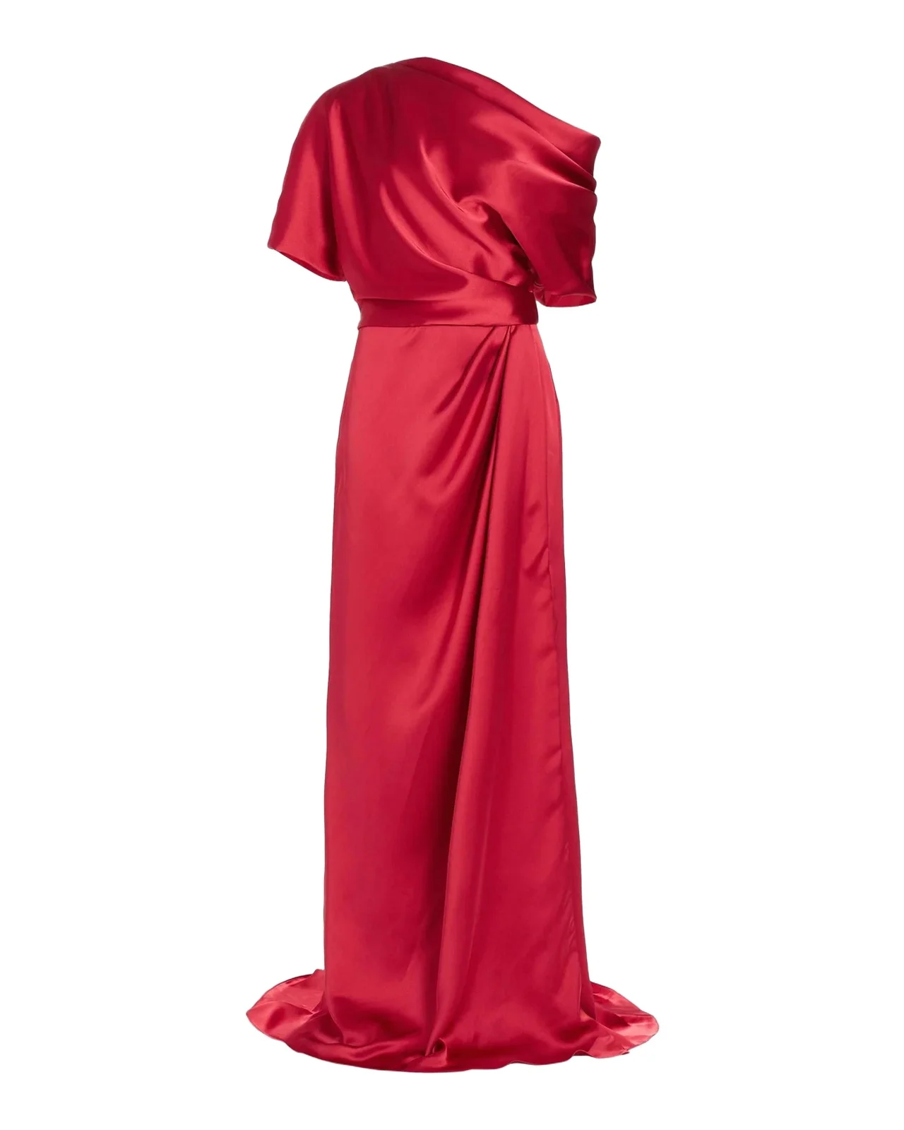 Amsale Draped Satin Off-The-Shoulder Gown