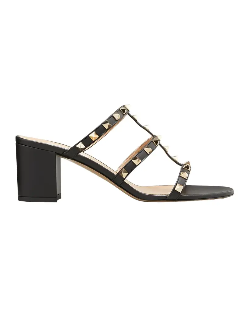 Valentino Garavani Rockstud Caged 60mm Slide Sandals | Image 1 Valentino Garavani Rockstud Caged 60mm Slide Sandals | Image 1