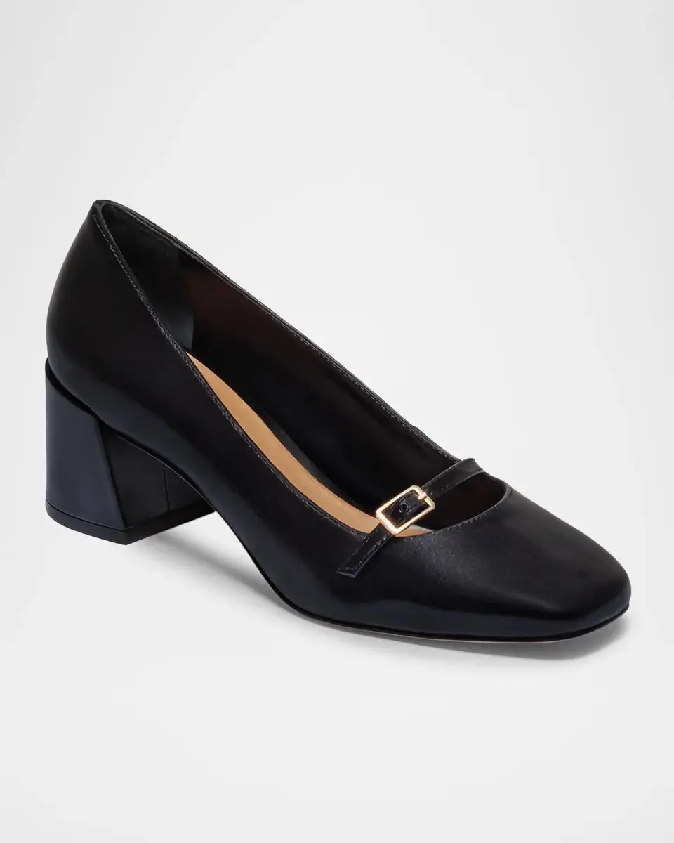Bernardo 50mm Amelie Leather Mary Jane Pumps | Thumbnail 2 Bernardo 50mm Amelie Leather Mary Jane Pumps | Thumbnail 2