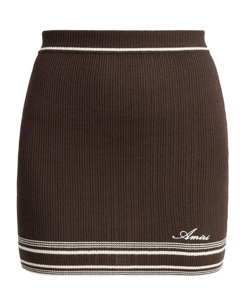 AMIRI Script Rib Knit Mini Skirt | Image 1 AMIRI Script Rib Knit Mini Skirt | Image 1