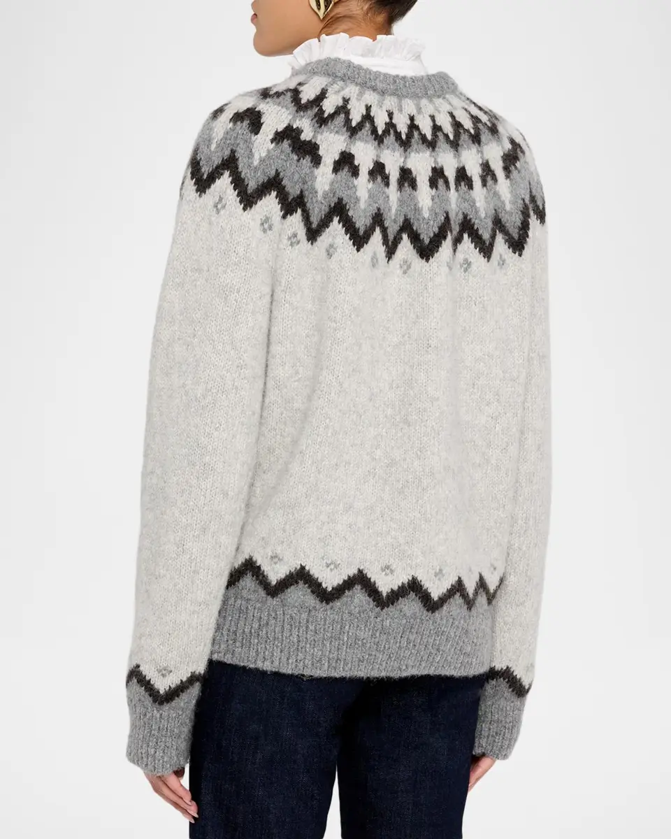 Nili Lotan Alan Fair Isle Alpaca-Blend Sweater | Thumbnail 3 Nili Lotan Alan Fair Isle Alpaca-Blend Sweater | Thumbnail 3