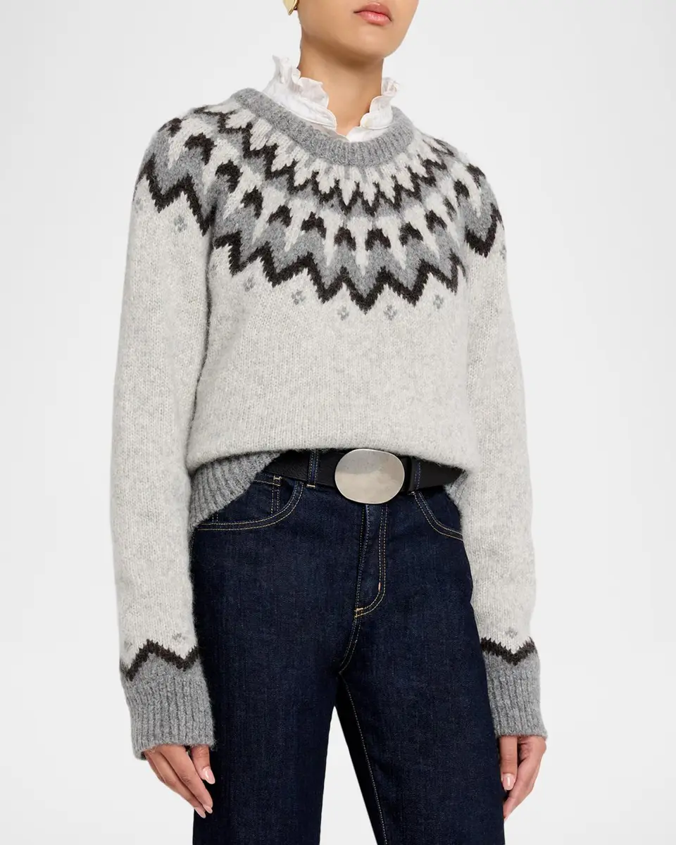 Nili Lotan Alan Fair Isle Alpaca-Blend Sweater | Thumbnail 4 Nili Lotan Alan Fair Isle Alpaca-Blend Sweater | Thumbnail 4