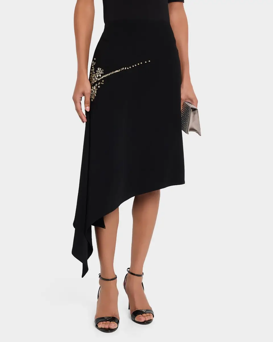 Cinq à Sept Crystal Cascade Embellished Asymmetric Midi Skirt | Thumbnail 4 Cinq à Sept Crystal Cascade Embellished Asymmetric Midi Skirt | Thumbnail 4