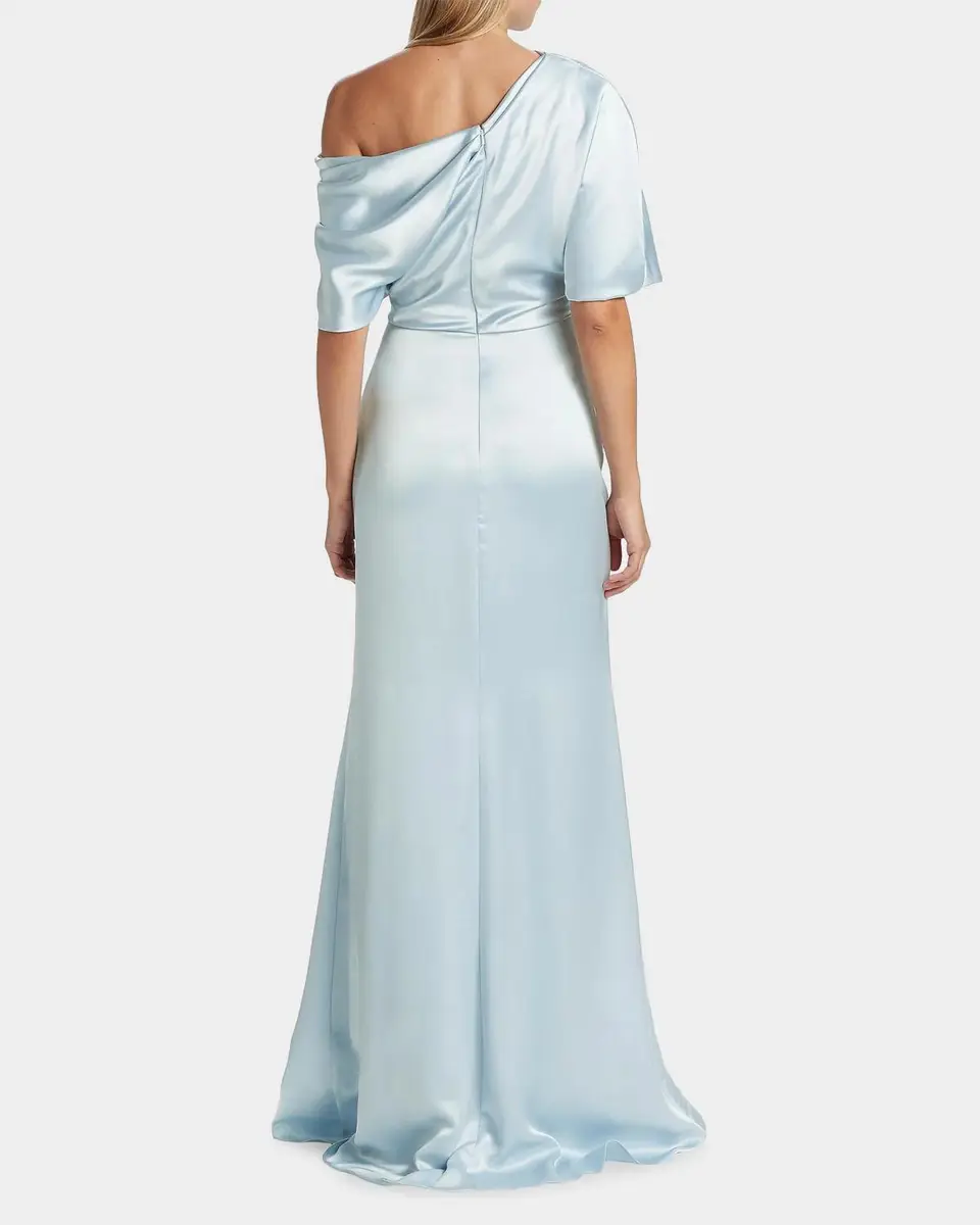 Amsale Draped Satin Off-The-Shoulder Gown | Thumbnail 3 Amsale Draped Satin Off-The-Shoulder Gown | Thumbnail 3