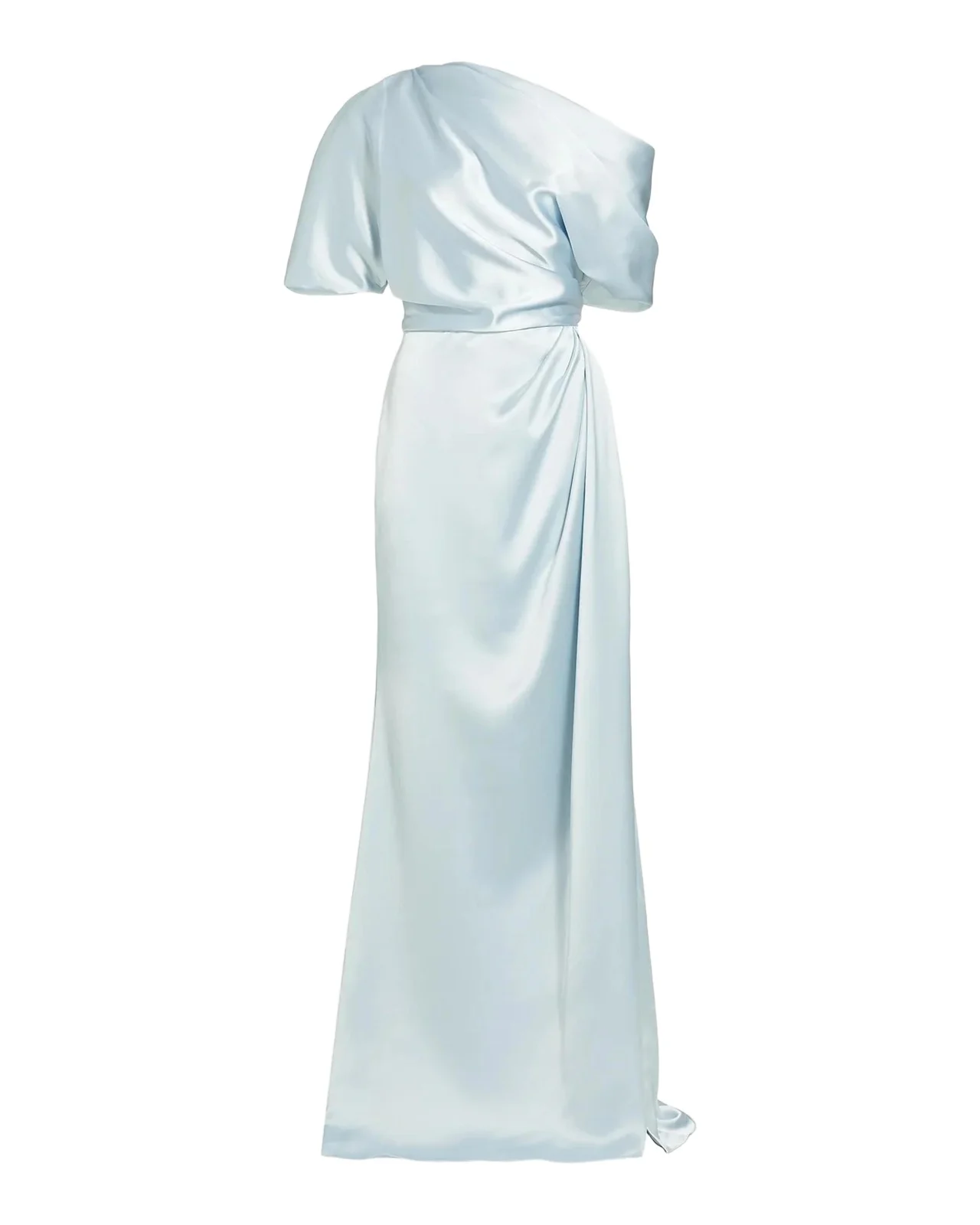 Draped Satin Off-The-Shoulder Gown Draped Satin Off-The-Shoulder Gown