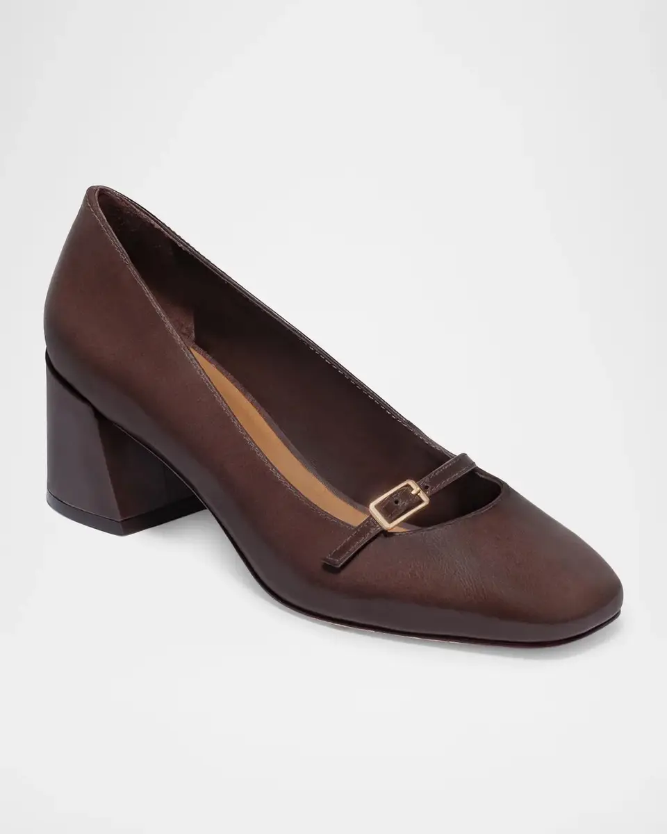 Bernardo 50mm Amelie Leather Mary Jane Pumps | Thumbnail 2 Bernardo 50mm Amelie Leather Mary Jane Pumps | Thumbnail 2