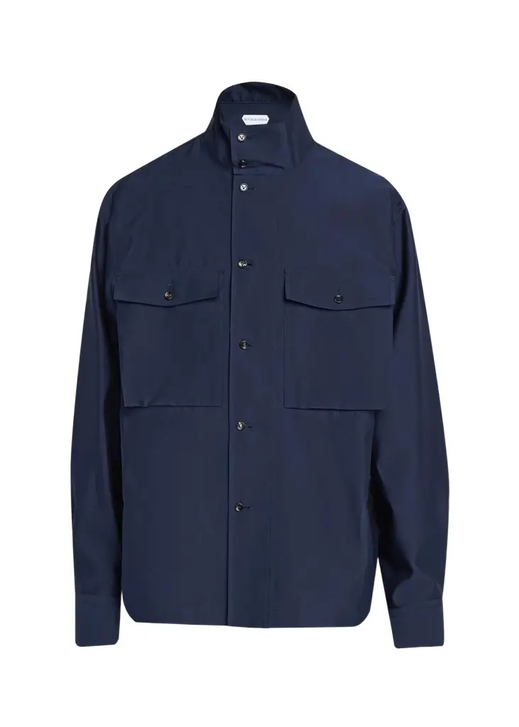 Bottega Veneta Men's Washed Cotton and Silk Overshirt | Image 1 Bottega Veneta Men's Washed Cotton and Silk Overshirt | Image 1