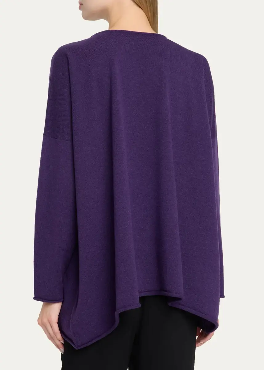 Eskandar A-Line Bateau Neck Sweater - Long Length | Thumbnail 3