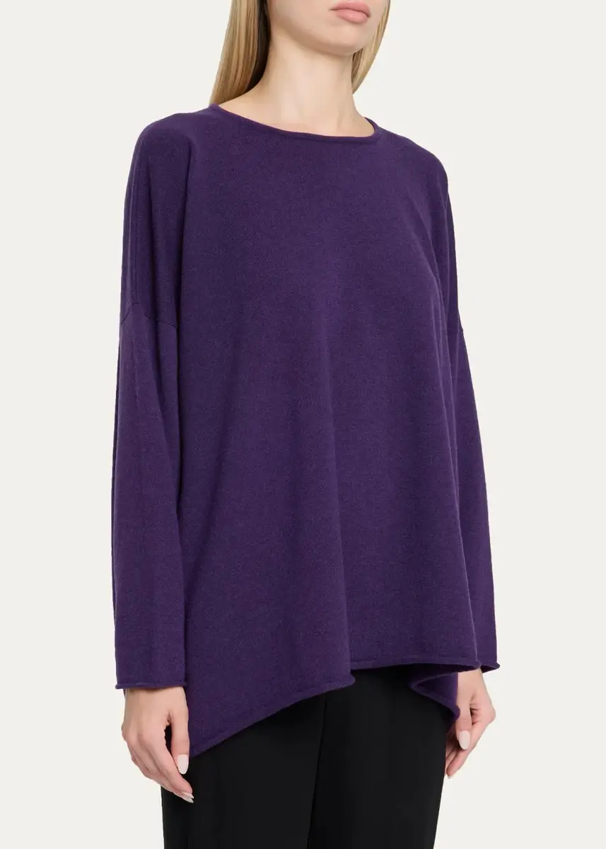 Eskandar A-Line Bateau Neck Sweater - Long Length | Thumbnail 4