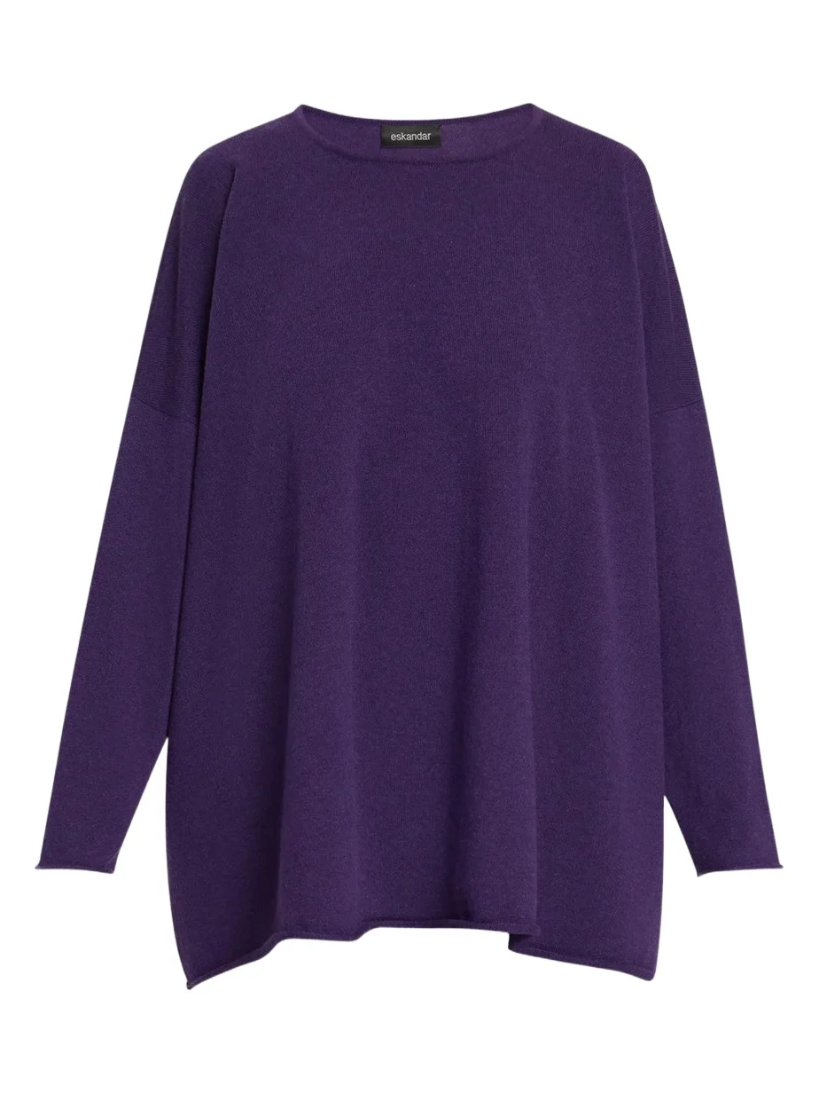 Eskandar A-Line Bateau Neck Sweater - Long Length