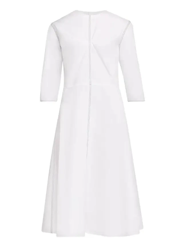 3/4-Sleeve Cotton Midi A-Line Dress 3/4-Sleeve Cotton Midi A-Line Dress