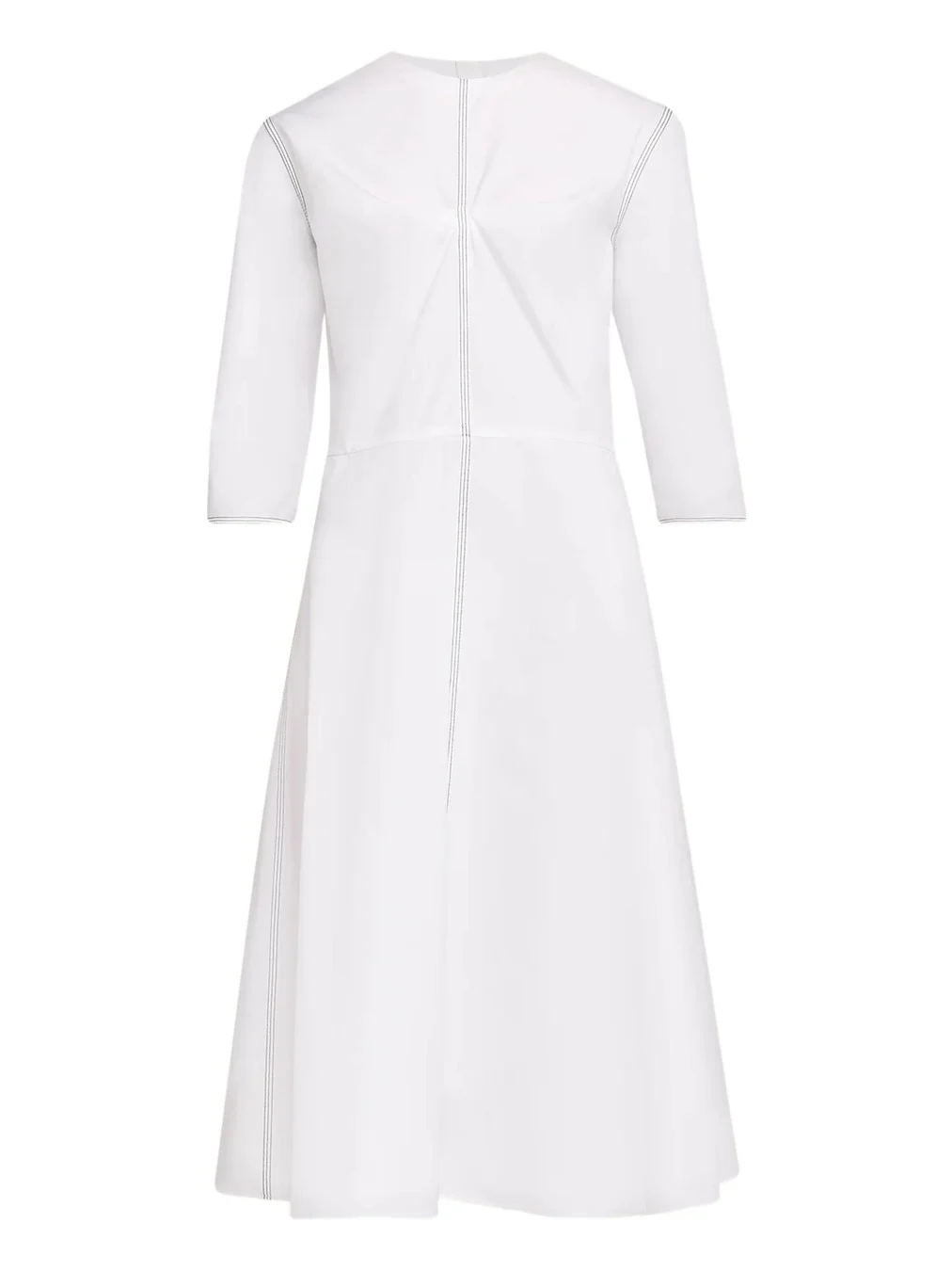 3/4-Sleeve Cotton Midi A-Line Dress 3/4-Sleeve Cotton Midi A-Line Dress