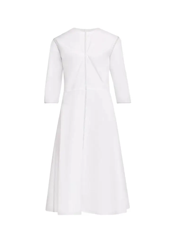 Marni 3/4-Sleeve Cotton Midi A-Line Dress | Image 1 Marni 3/4-Sleeve Cotton Midi A-Line Dress | Image 1