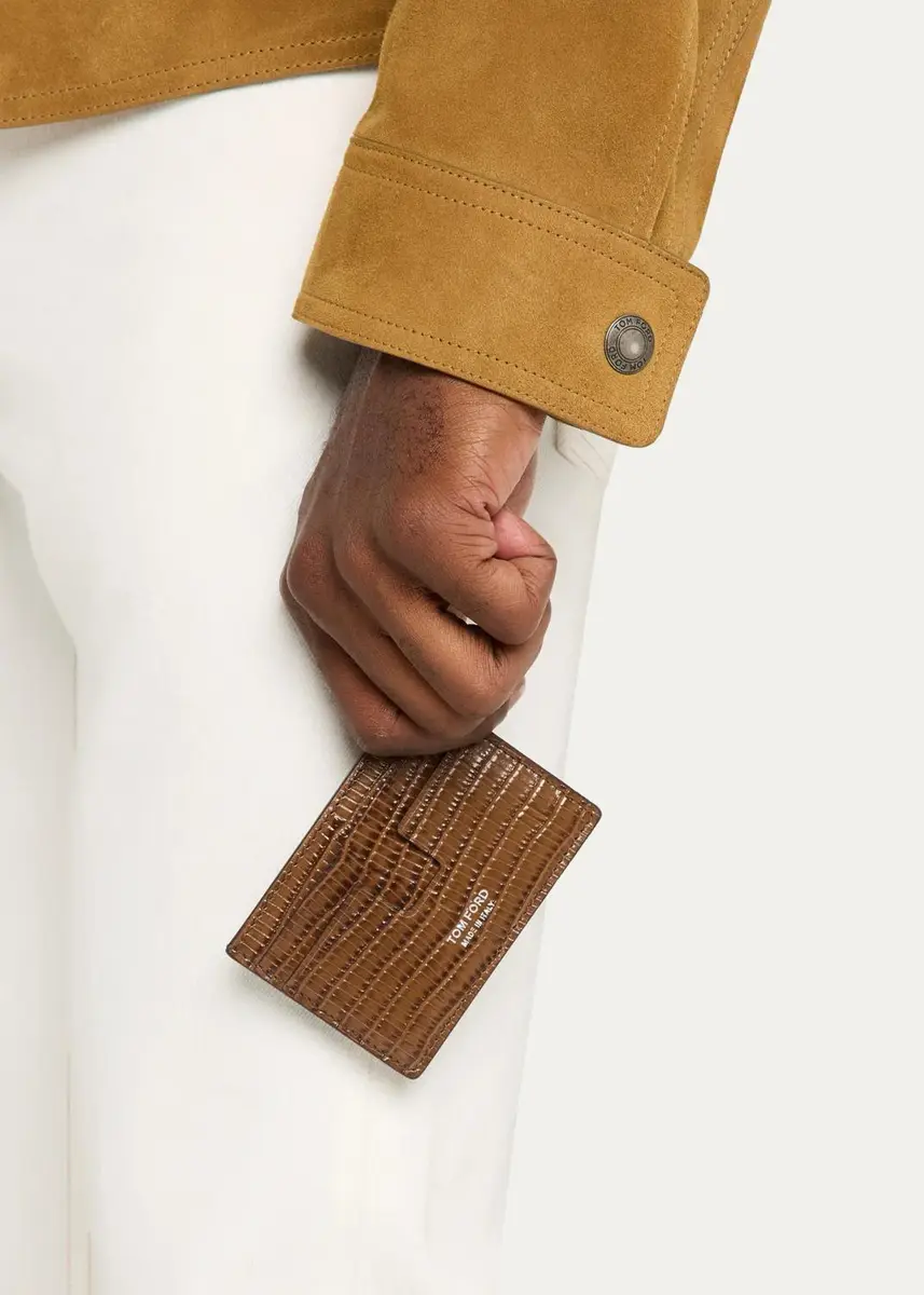 Tom Ford Men's Lizard-Effect Leather Money Clip Card Holder | Thumbnail 2 Tom Ford Men's Lizard-Effect Leather Money Clip Card Holder | Thumbnail 2