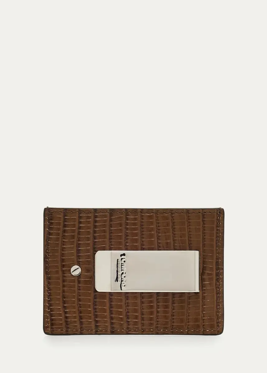 Tom Ford Men's Lizard-Effect Leather Money Clip Card Holder | Thumbnail 3 Tom Ford Men's Lizard-Effect Leather Money Clip Card Holder | Thumbnail 3