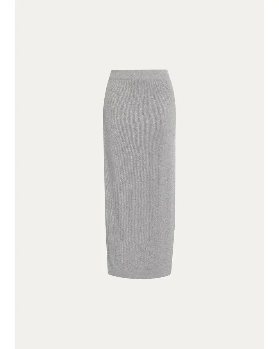 Brunello Cucinelli Sparkle Rib Knit Maxi Skirt
