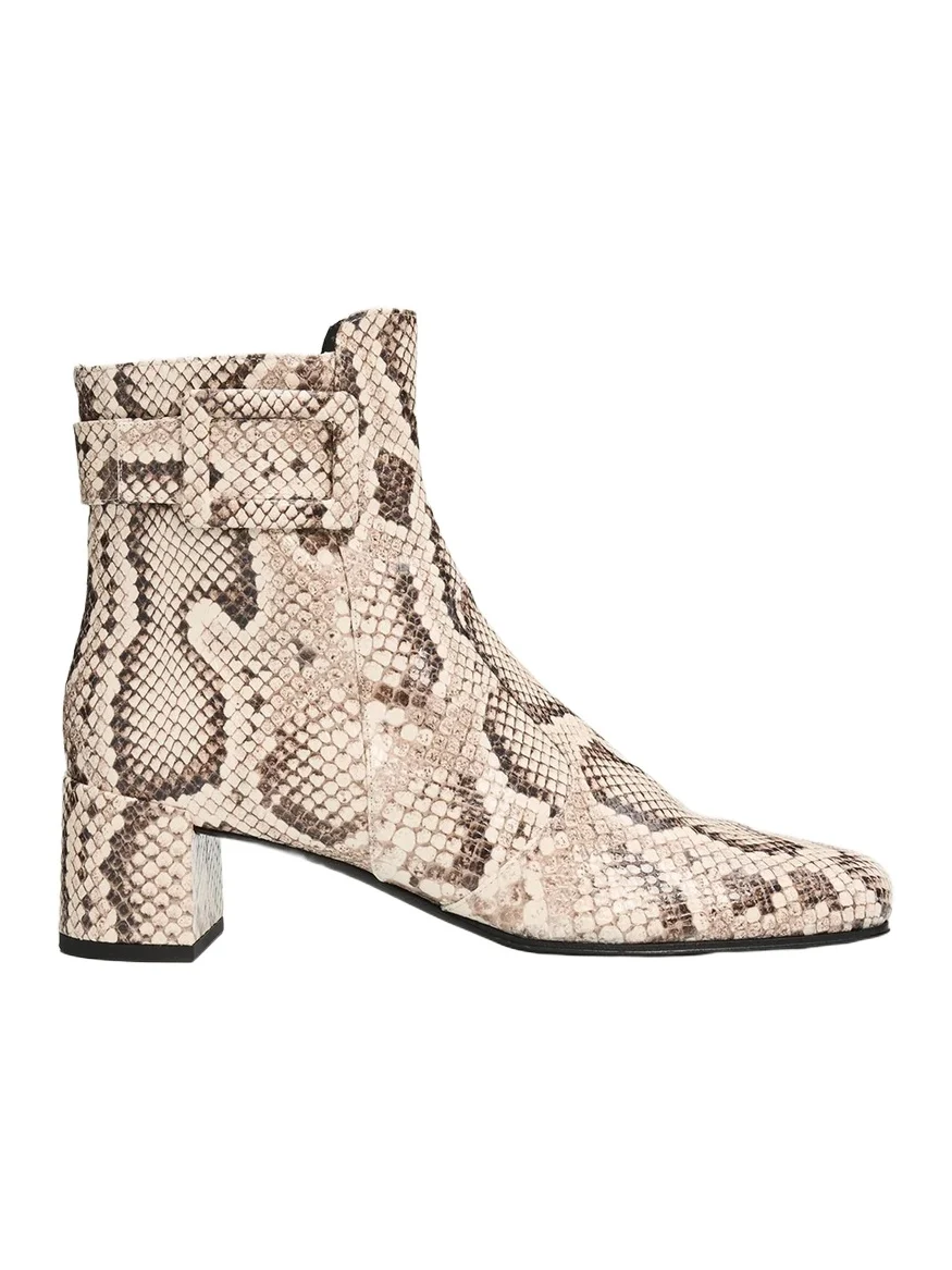 45mm Tres Vivier Snake-Printed Leather Ankle Boots 45mm Tres Vivier Snake-Printed Leather Ankle Boots