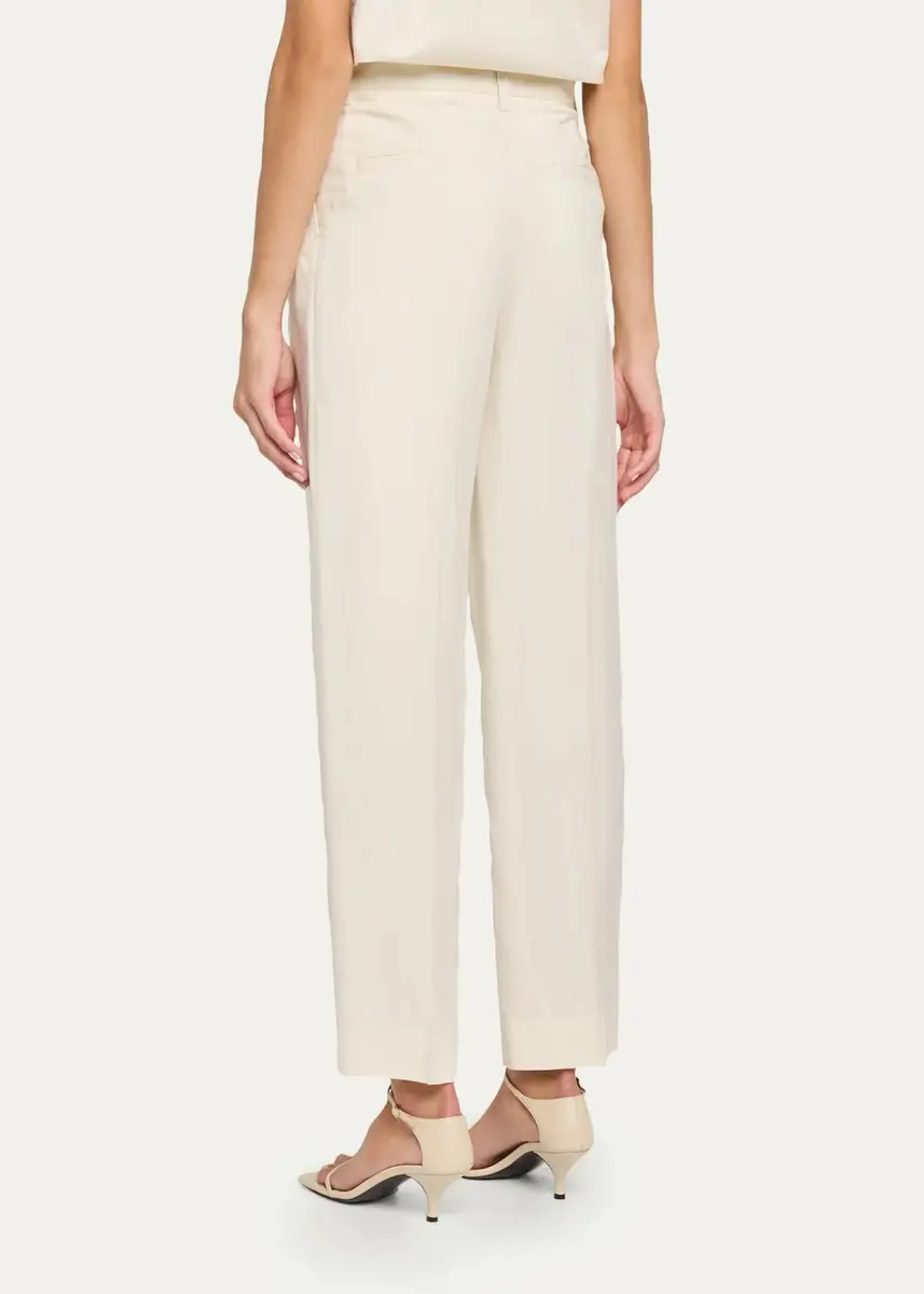 TOTEME Garderob Double-Pleat Straight-Leg Ankle Trousers | Thumbnail 3