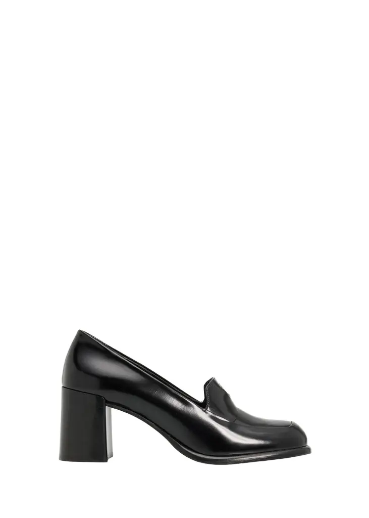 Prada 65mm Mocassini Leather Loafer Pumps | Image 1 Prada 65mm Mocassini Leather Loafer Pumps | Image 1