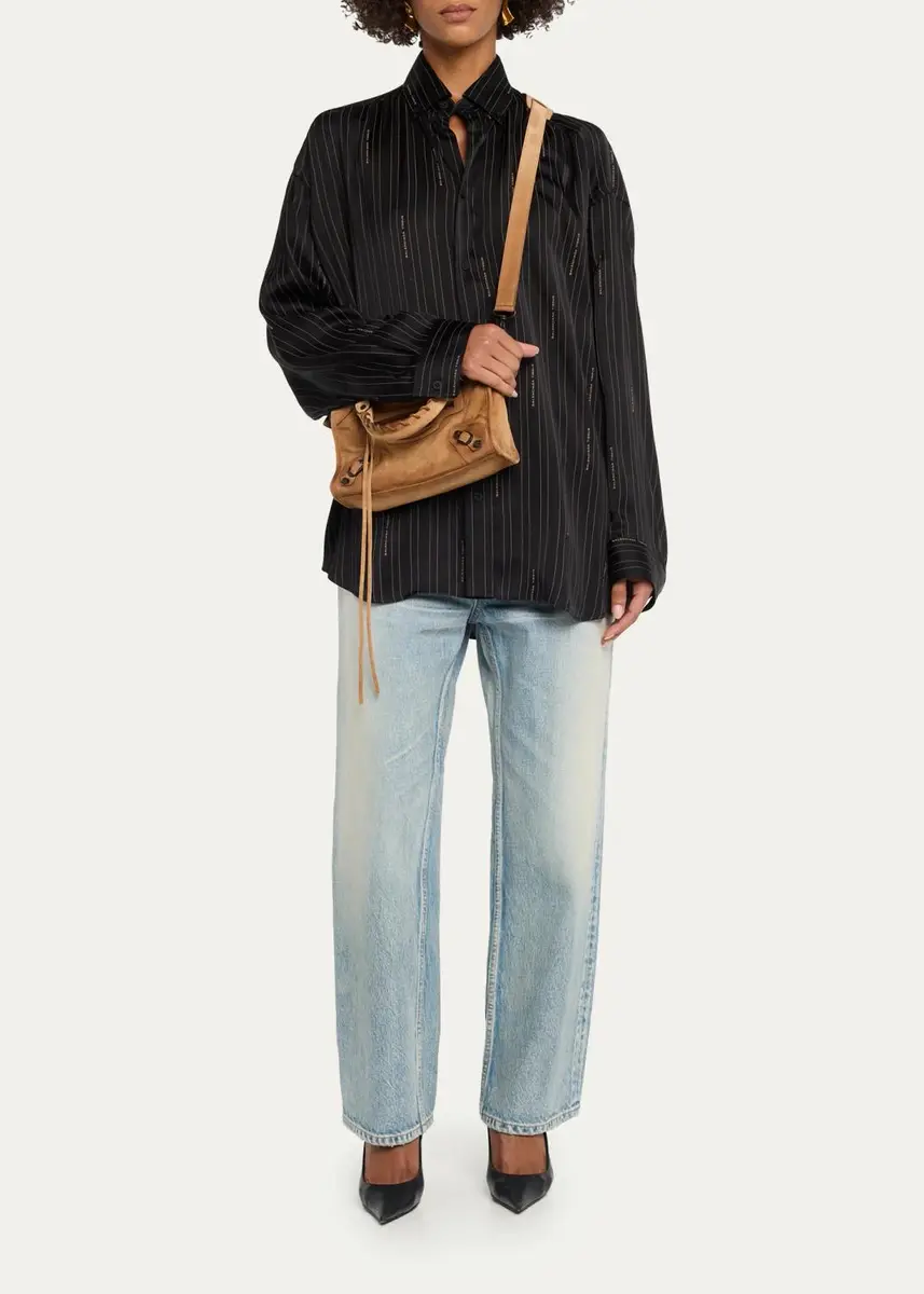 Balenciaga Le City Mini Waxed Suede Tote Bag | Thumbnail 8 Balenciaga Le City Mini Waxed Suede Tote Bag | Thumbnail 8