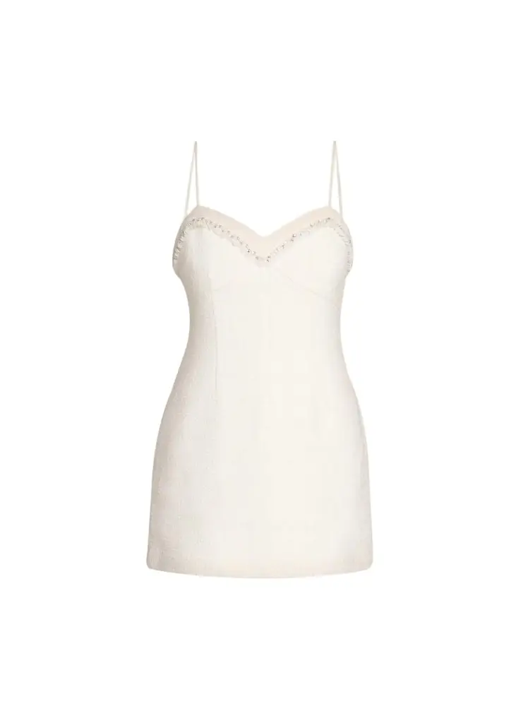 LoveShackFancy Sue Embellished Wool-Blend Mini Dress | Image 1 LoveShackFancy Sue Embellished Wool-Blend Mini Dress | Image 1