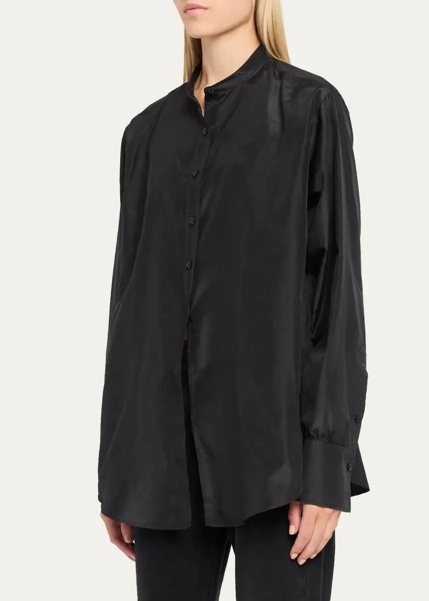 The Row Lula Silk Taffeta Button-Down Top | Thumbnail 4